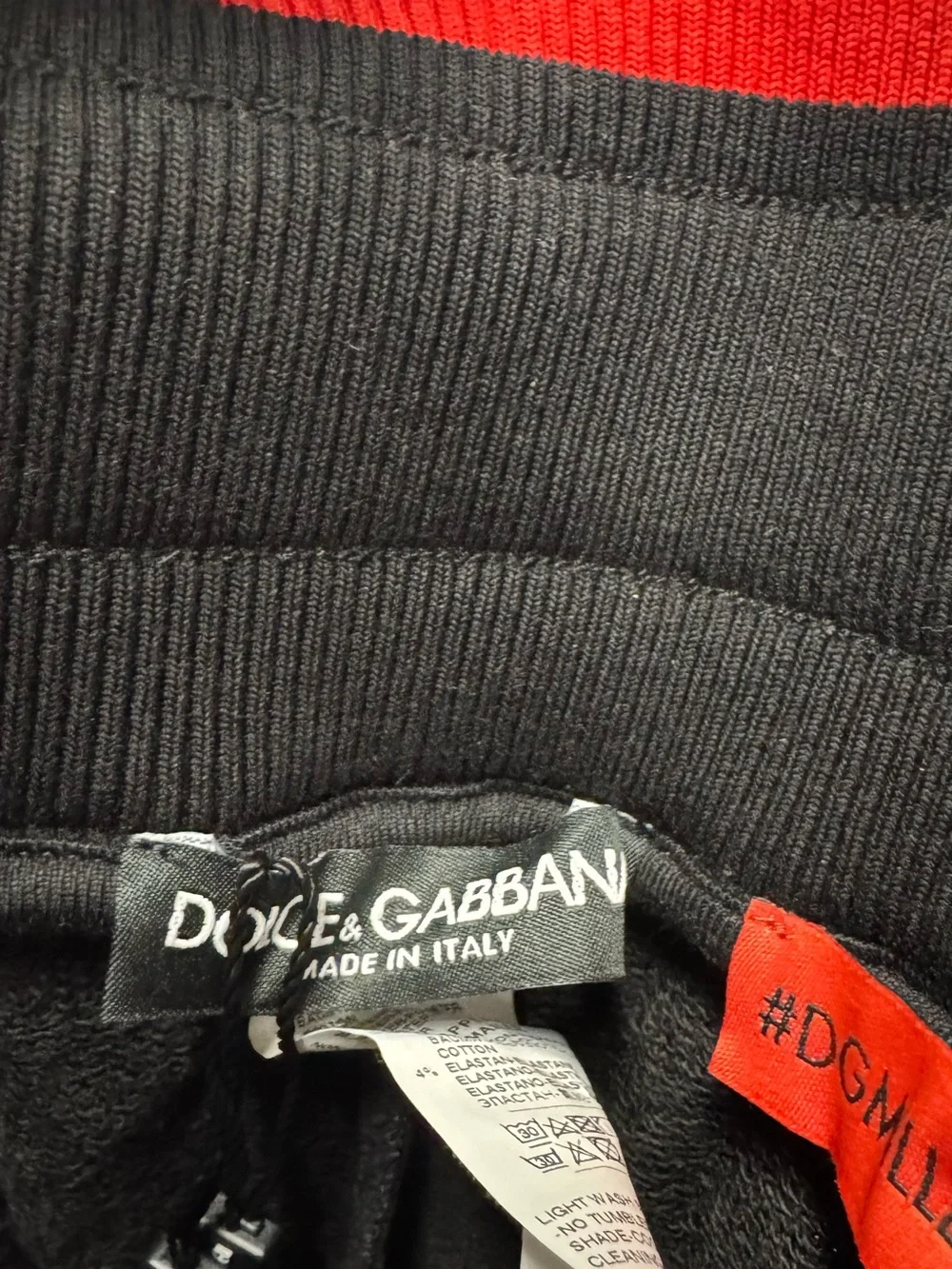 Dolce & Gabbana Black Shorts with Red Trim and Side Logo